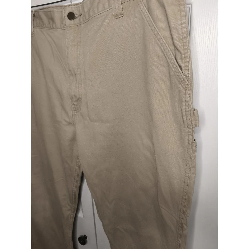 Carhartt‎ Men's 40x34 Relaxed Fit Tan Khaki Carpenter Work Jeans 2865